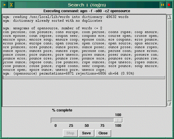 agm's output window